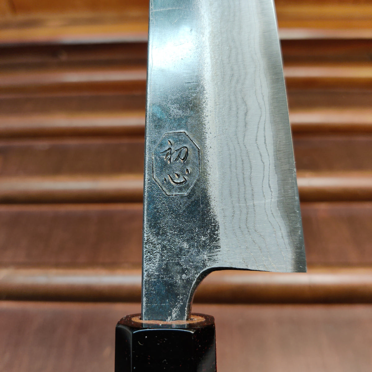 Kumokage 150mm Honesuki Kaku Aogami 2 Kurouchi Damascus Teak Handle