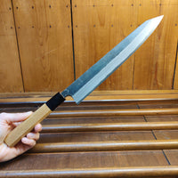 Kumokage 250mm Kiritsuke Sujihiki Aogami 2 Kurouchi Damascus Teak & Horn Handle