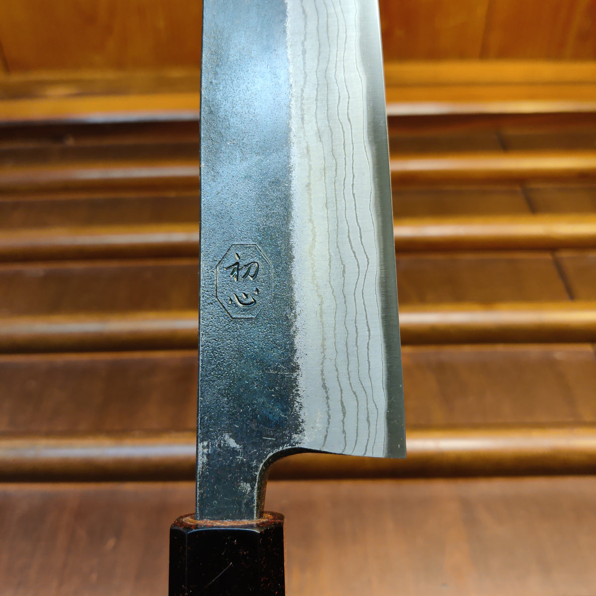 Kumokage 250mm Kiritsuke Sujihiki Aogami 2 Kurouchi Carbon Damascus Teak Horn