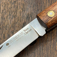 Friedr Herder 4 1/8” Sodbuster / Miner’s Jack Drop Point Carbon Lockback Sapele Wood Handle