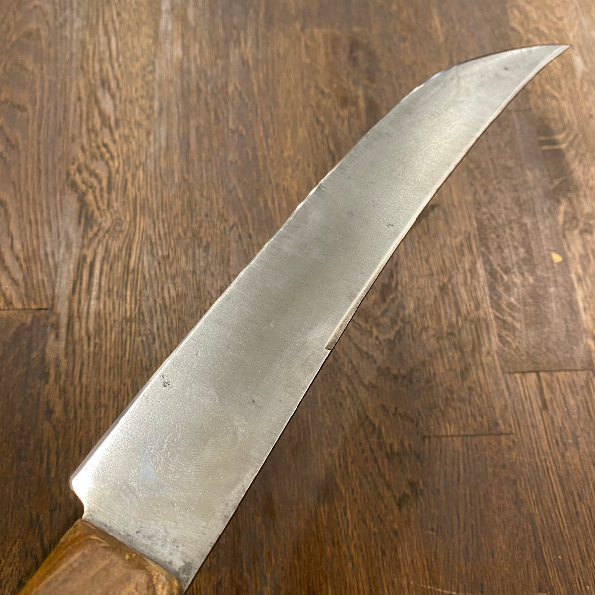 Unmarked Hand Forged 10.25” Scimitar Carbon Steel USA or UK Late 19th / Early 20th C
