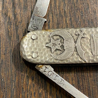 Adolf Blaich SF 2 7/8” Lobster Pen Knife Shriners Nickel Hafts 1895-1906