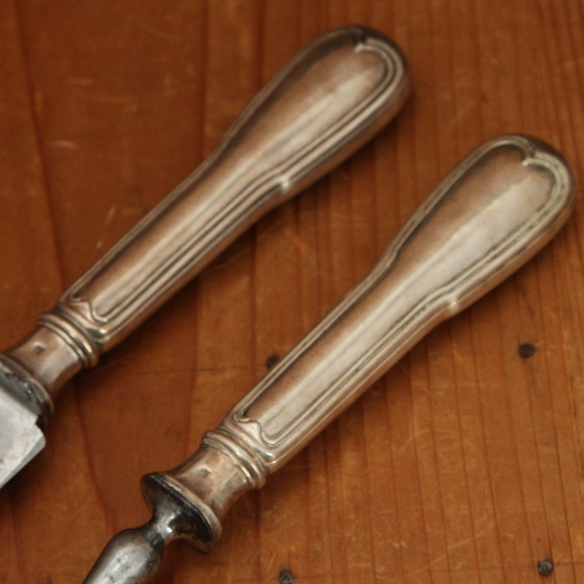 Antique Cailar Bayard Paris Carving Set Chignon Silver