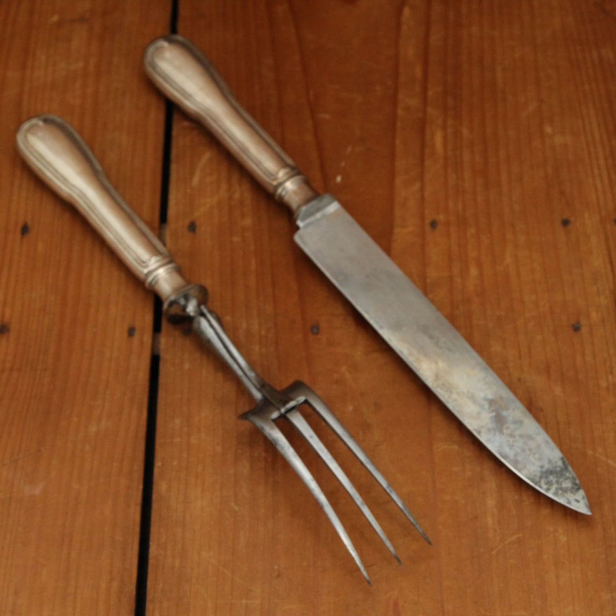 Antique Cailar Bayard Paris Carving Set Chignon Silver
