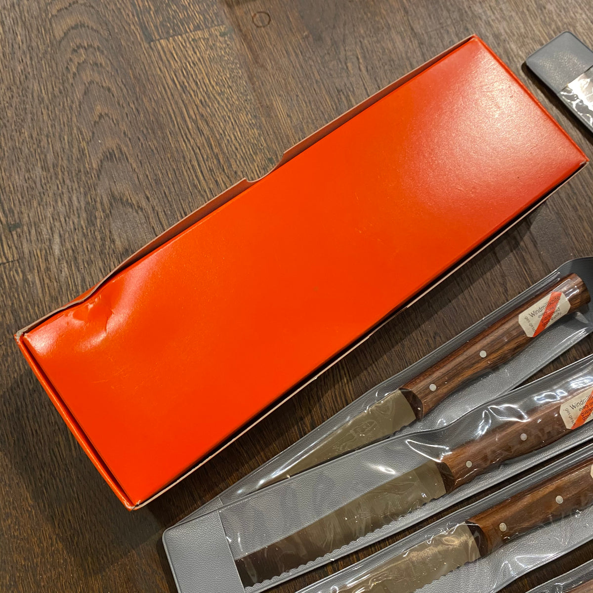 Windmühlenmesser New Old Stock 4.25" Tomato Knife Round Tip Stainless Palissander 1960-80 - 5 Pieces