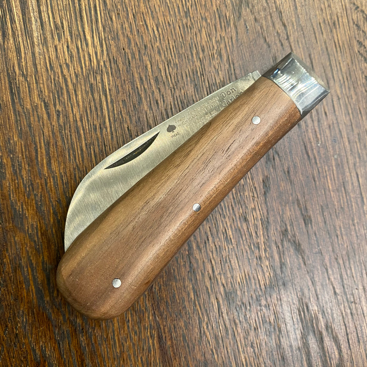 Friedr Herder 4” Sheepsfoot Carbon Lockback Sapele Wood Handle