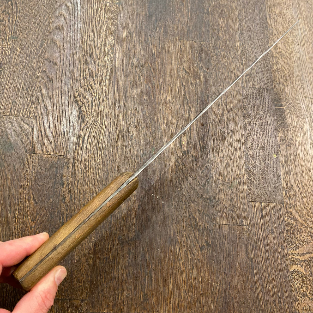 Unmarked Hand Forged 10.25” Scimitar Carbon Steel USA or UK Late 19th / Early 20th C