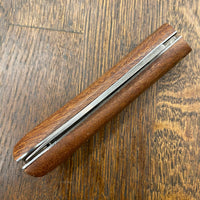 Friedr Herder 4 1/8” Sodbuster / Miner’s Jack Drop Point Carbon Lockback Sapele Wood Handle