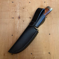 Buck 191 Zipper with Guthook and Leather Sheath