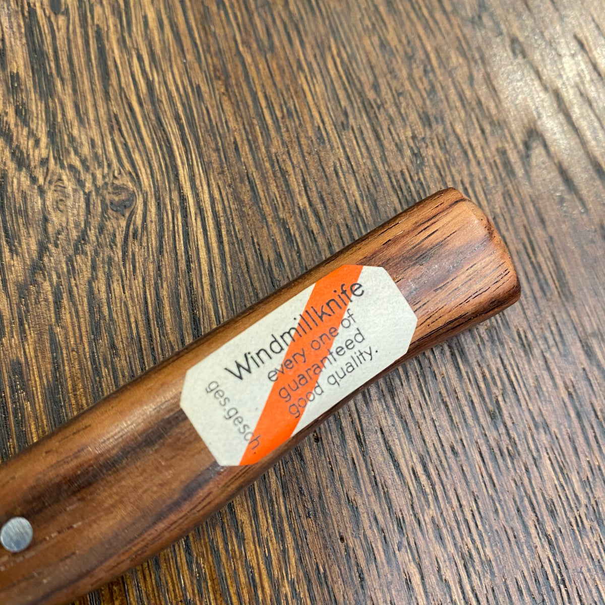 Windmühlenmesser New Old Stock 4.25" Tomato Knife Round Tip Stainless Palisander 1960’s-70’s