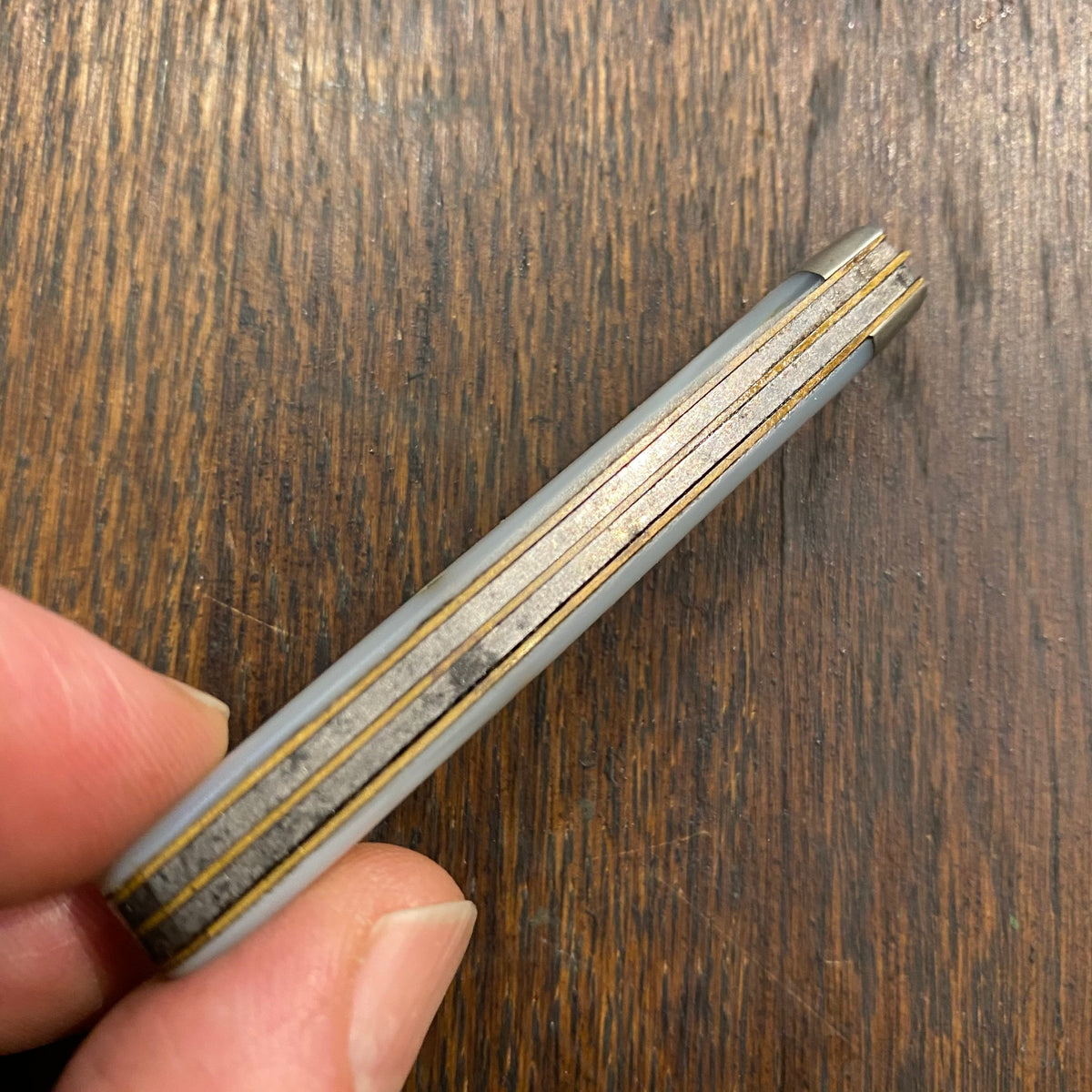 Hibbard Spencer & Bartlett 2 5/8" Pen Knife W Button Hook MOP 1855- 1960 (1920's or older?)