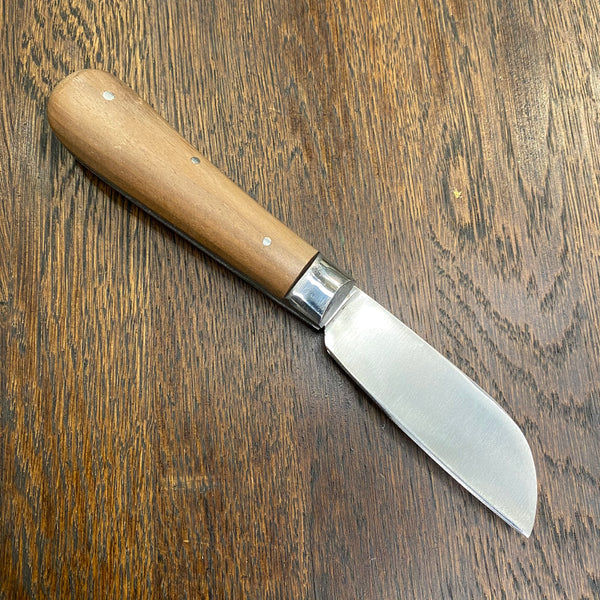 Friedr Herder 4” Sheepsfoot Carbon Lockback Sapele Wood Handle