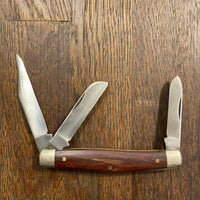 Schrade Walden 3 3/8" Stockman 832 Carbon Steel Wood Scales 1946-73