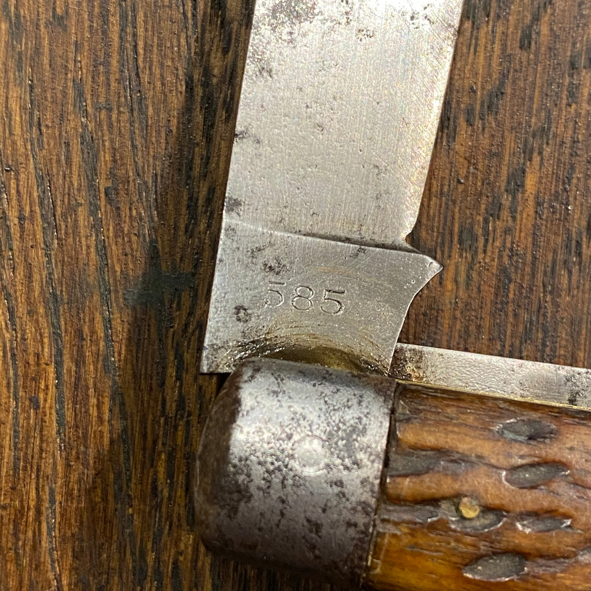 H.S.&B. OVB 3 1/2” Jack Carbon Blade Bone Scales Late 19th Early 20th C