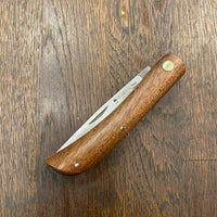 Friedr Herder 4 1/8” Sodbuster / Miner’s Jack Drop Point Carbon Lockback Sapele Wood Handle