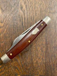 Schrade Walden NY 3 3/8” 832 Stockman Carbon Blades Wood Scales 1946-73