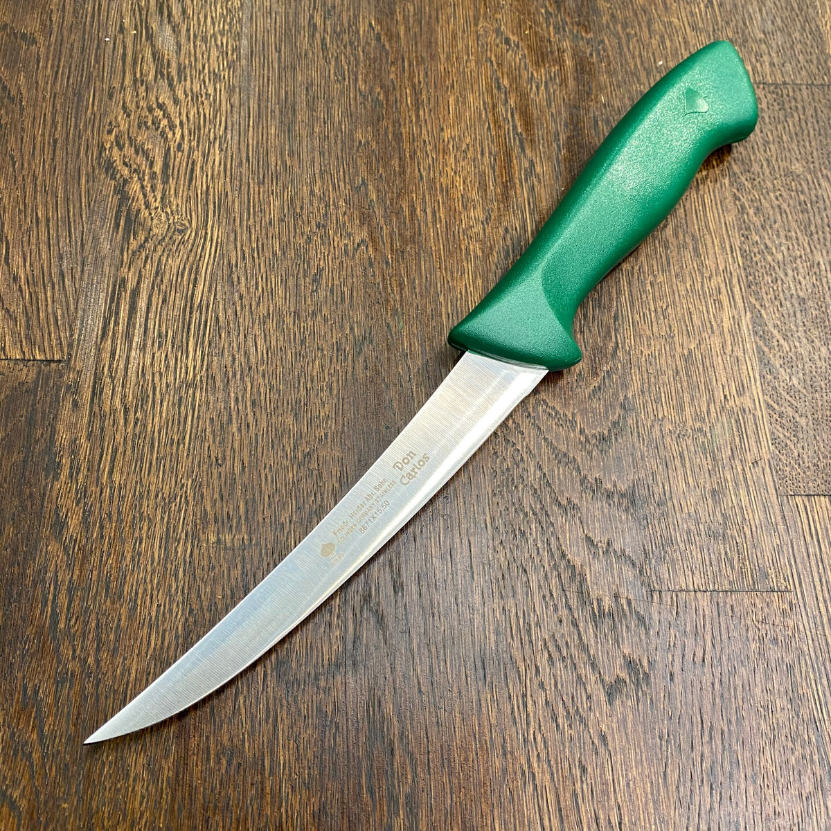 Friedr Herder Don Carlos 6" Boning Knife Curved Semi Flex Stainless Green