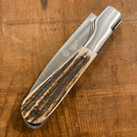 Fontenille Pataud Sperone 12cm Drop Point Stainless Lockback Stag Handle