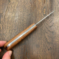 Friedr Herder 4 1/8” Sodbuster / Miner’s Jack Drop Point Carbon Lockback Sapele Wood Handle