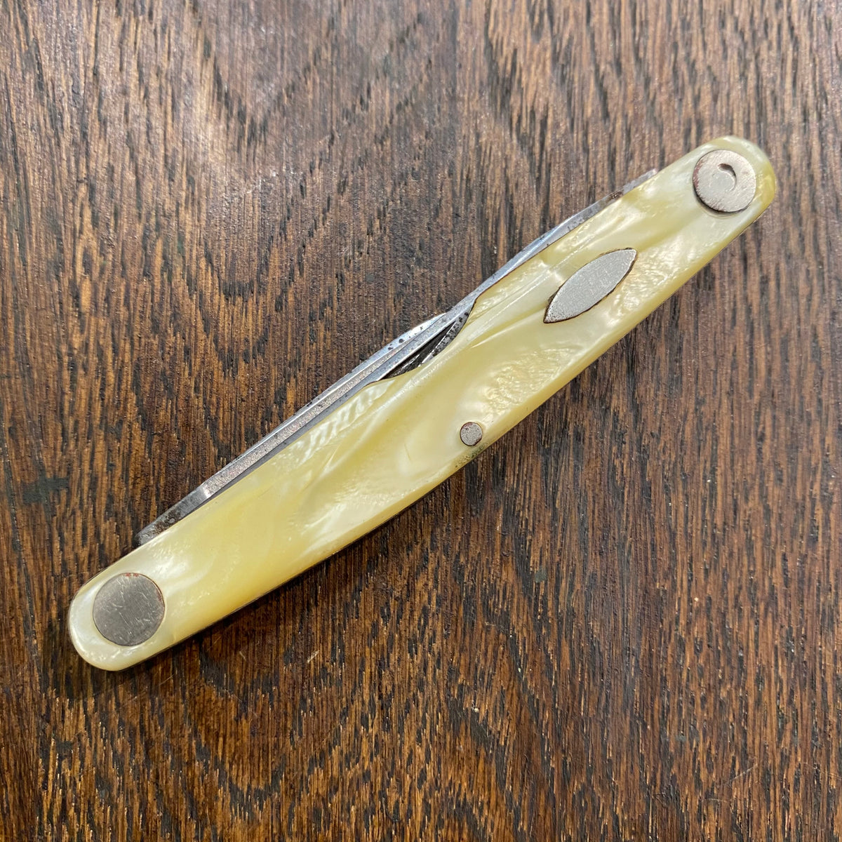 Western States 3 3/8” Serpentine Pen Carbon Blades Celluloid Scales 1911-51