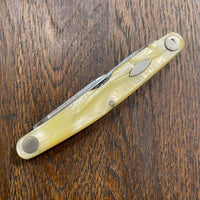 Western States 3 3/8” Serpentine Pen Carbon Blades Celluloid Scales 1911-51