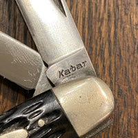 KA-BAR 3 5/8" Stockman Carbon Steel Rough Black 1960's-70's