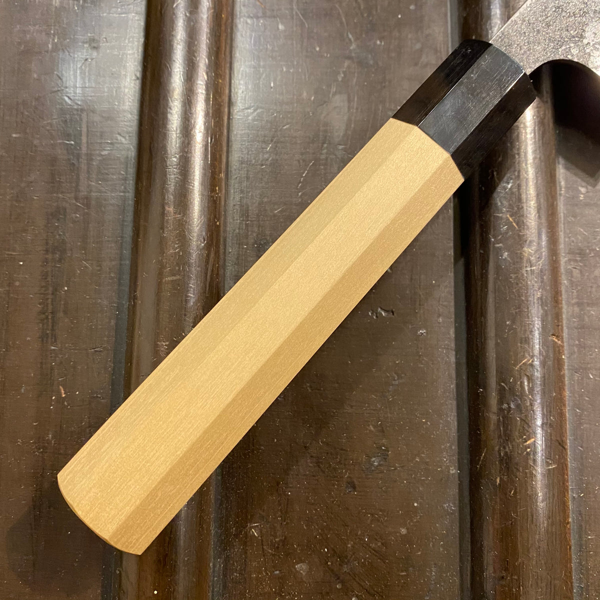 Konosuke Madei Sumiiro 240mm Gyuto SLD Kurouchi Nashiji - by Nihei W/ Saya