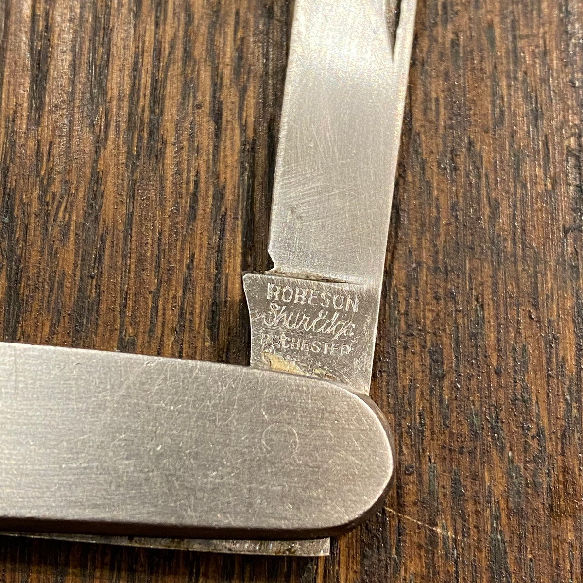 Robeson Shuredge “Delhi” 3” Pen Stainless Blade Nickel Scales 1922-77