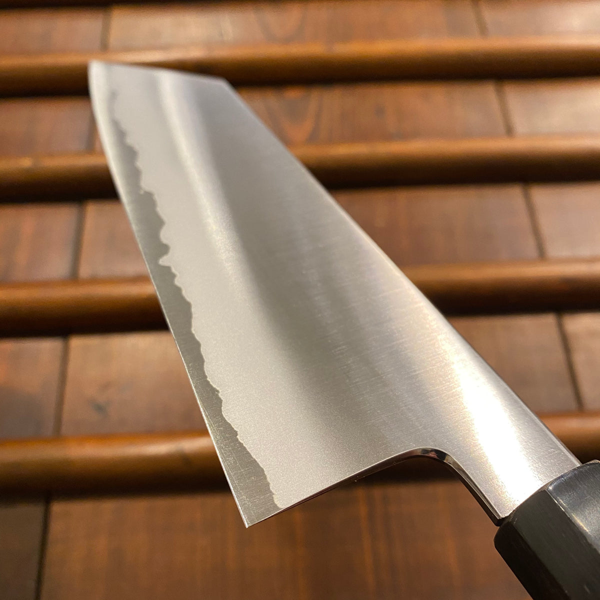 Sakai Kikumori Yugiri 180mm Kiritsuke Santoku Stainless Clad Aogami 1 Ebony with Saya