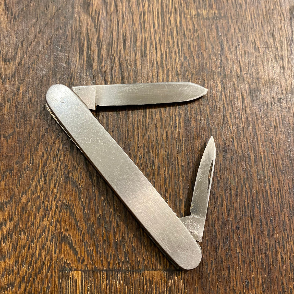 Robeson Shuredge “Delhi” 3” Pen Stainless Blade Nickel Scales 1922-77