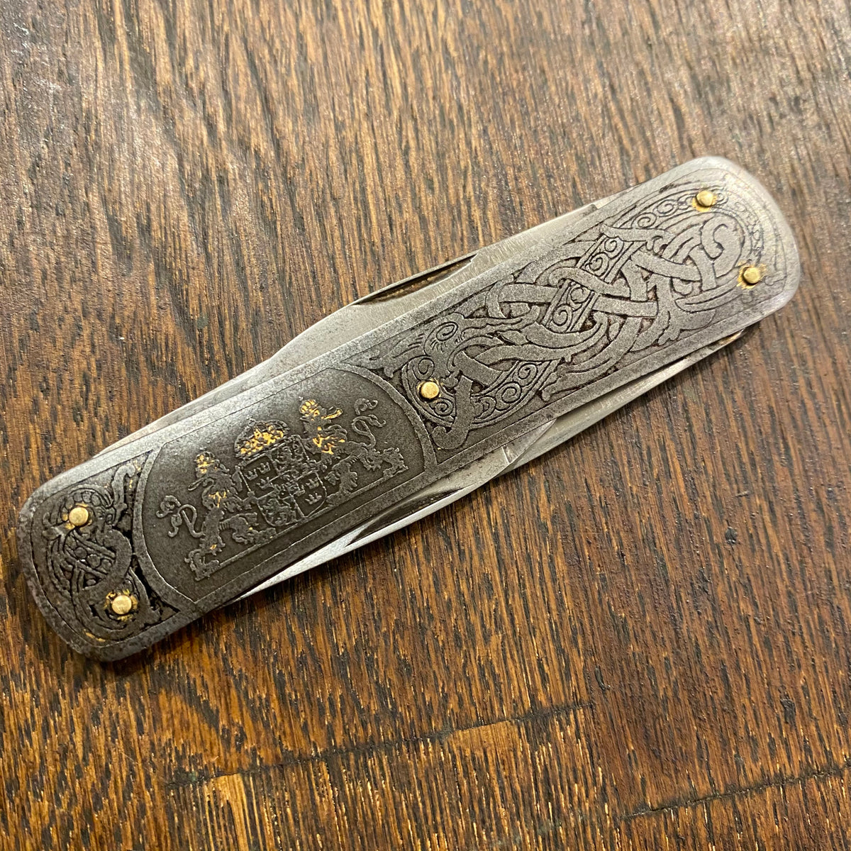 Emil Olsen 3 1/4” Lobster Pen Carbon Blades Nordic Steel Pattern Scales 1920’s