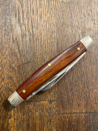 Schrade Walden NY 3 3/8” 832 Stockman Carbon Blades Wood Scales 1946-73