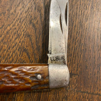 Imperial 3 3/8” Easy Opener Jack Carbon Blades Bone Scales US WW2 Issue