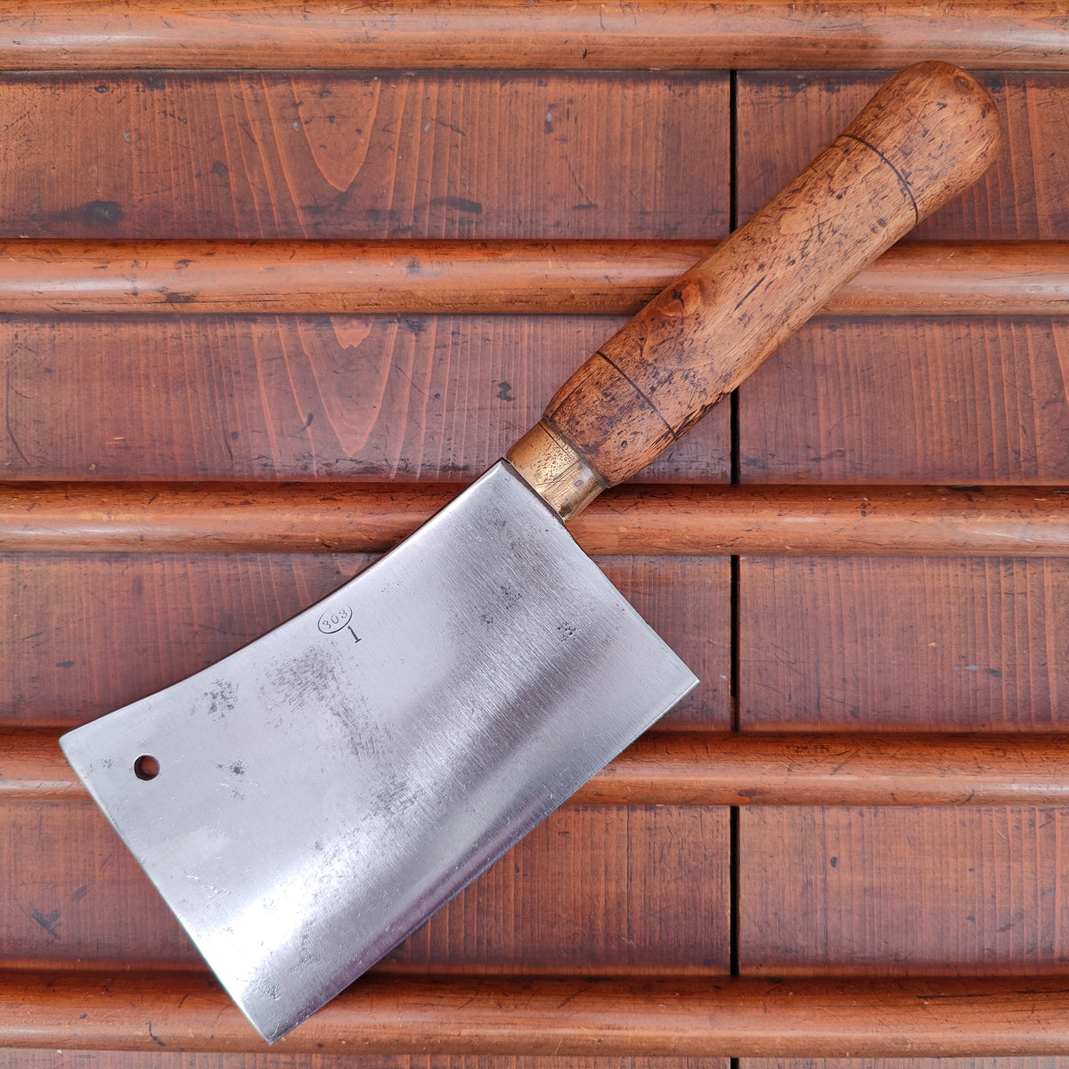 French Cleaver '303' 6" Carbon Steel Turned Handle C1900-1930's 17.5oz