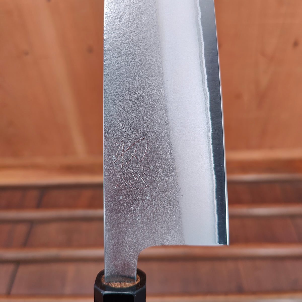 Yoshikane Hamono 165mm Santoku Shirogami 2 Nashiji Teak Handle