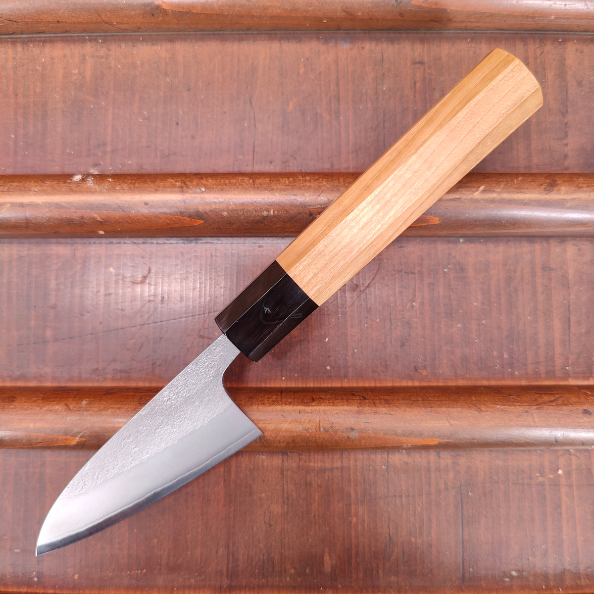 Yoshikane Hamono 80mm Paring Shirogami 2 Nashiji Teak Handle