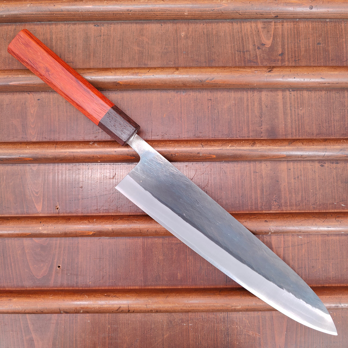 Hitohira TD 240mm Gyuto Stainless Clad Aogami 2 Kurouchi Padauk Handle