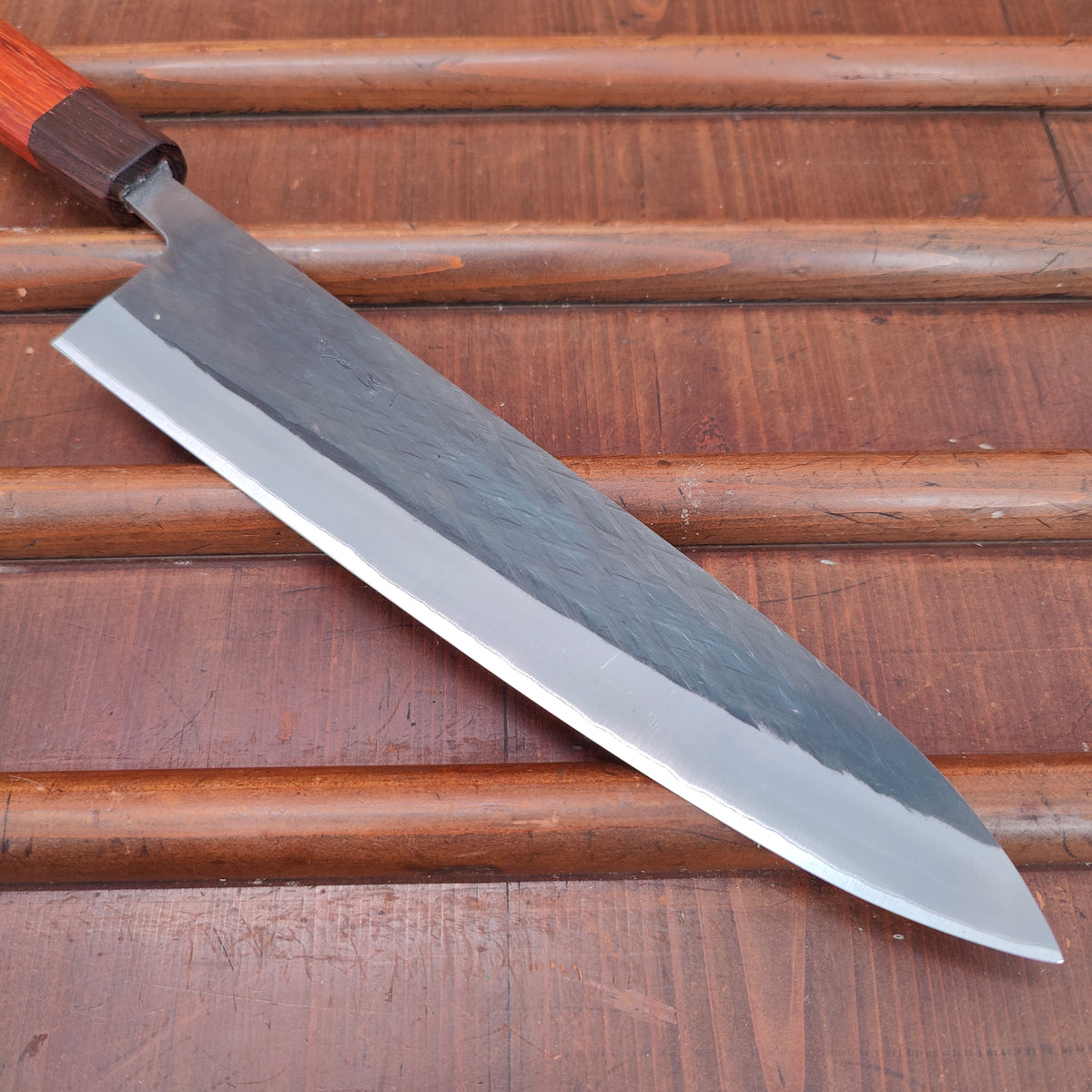 Hitohira TD 240mm Gyuto Stainless Clad Aogami 2 Kurouchi Padauk Handle