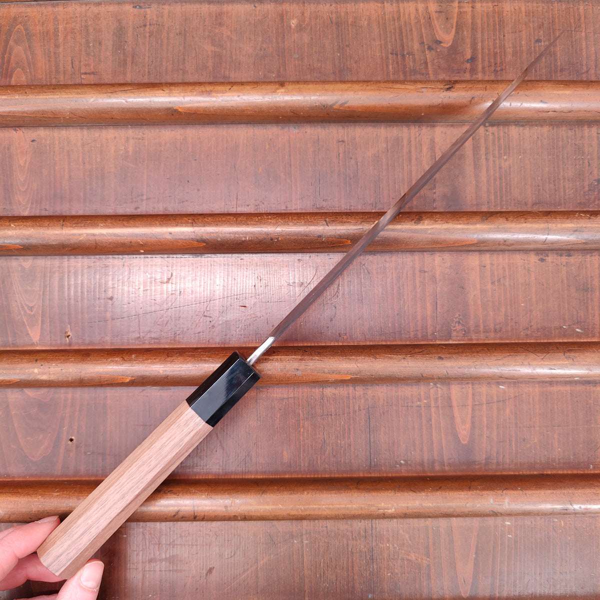 Hatsukokoro Kurokaze 210mm Gyuto Stainless Clad Shirogami 2 Walnut