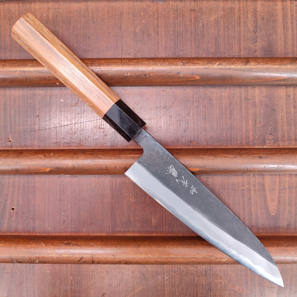 Kamo Shiro 150mm Petty Aogami Super Kurouchi Teak Horn