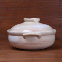 Daikoku Banko Ware Soup Donabe - White Brushstroke