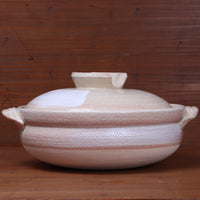 Daikoku Banko Ware Soup Donabe - White Brushstroke