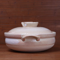 Daikoku Banko Ware Soup Donabe - White Brushstroke