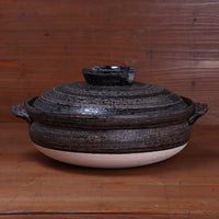 Daikoku Banko Ware Soup Donabe - Black Brushstroke