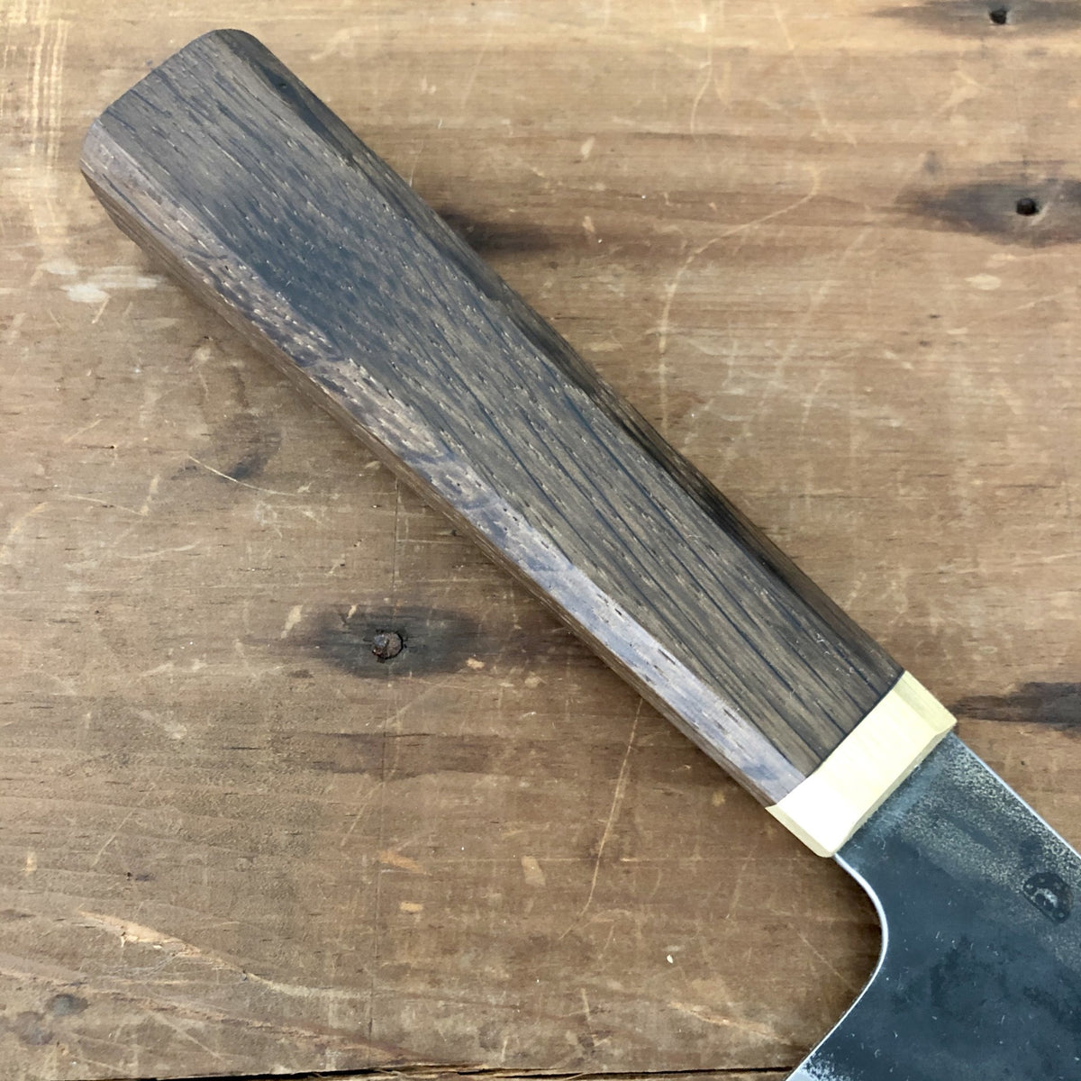 Blenheim Forge 170mm Funayuki Stainless Clad Aogami Super Fumed Oak & Brass