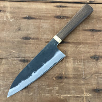 Blenheim Forge 170mm Funayuki Stainless Clad Aogami Super Fumed Oak & Brass