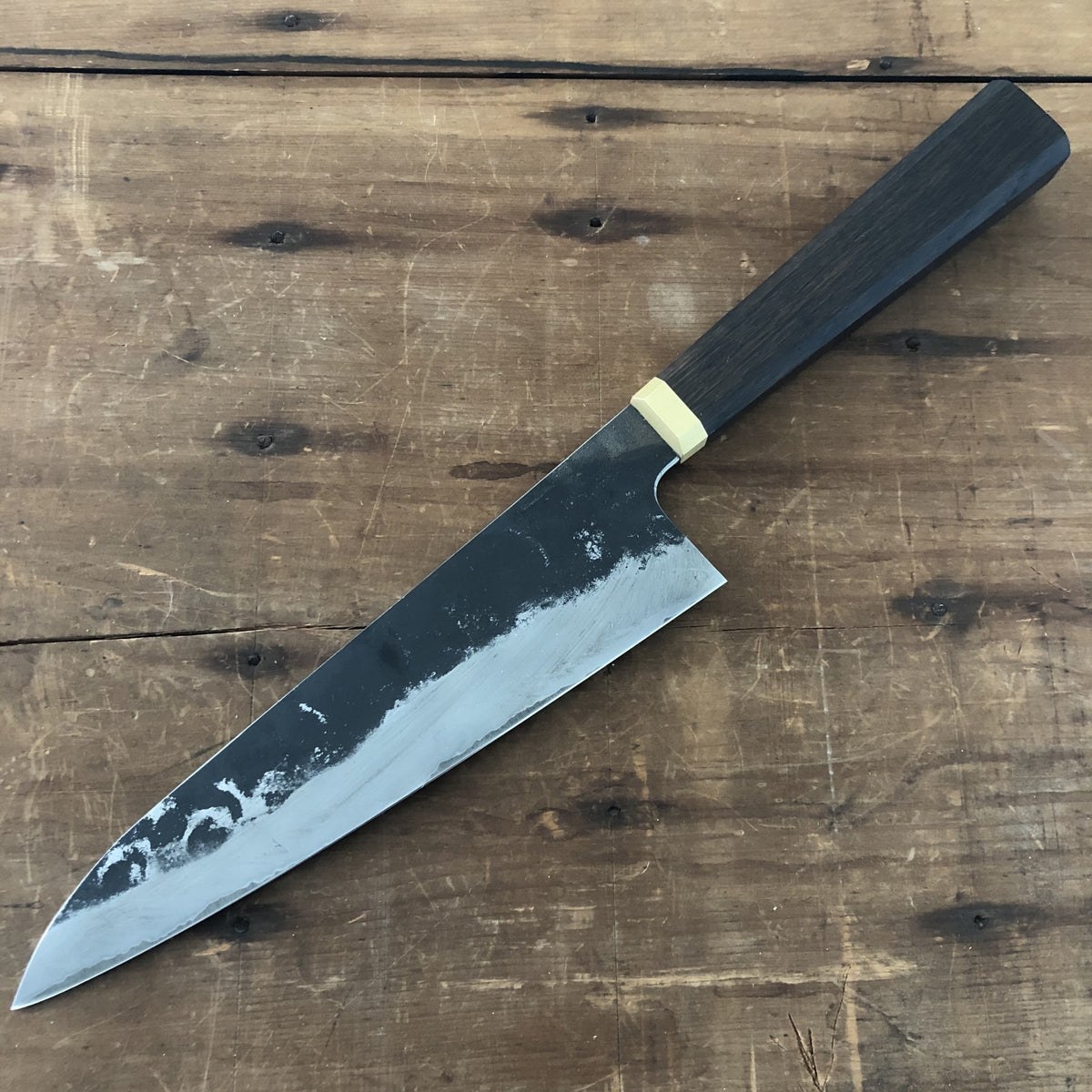 Blenheim Forge 205mm Gyuto Stainless Clad Aogami Super Oak & Brass