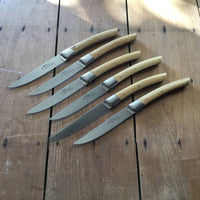 Chazeau Honoré Le Thiers Steak Knife Set of 6 Bolstered Boxwood
