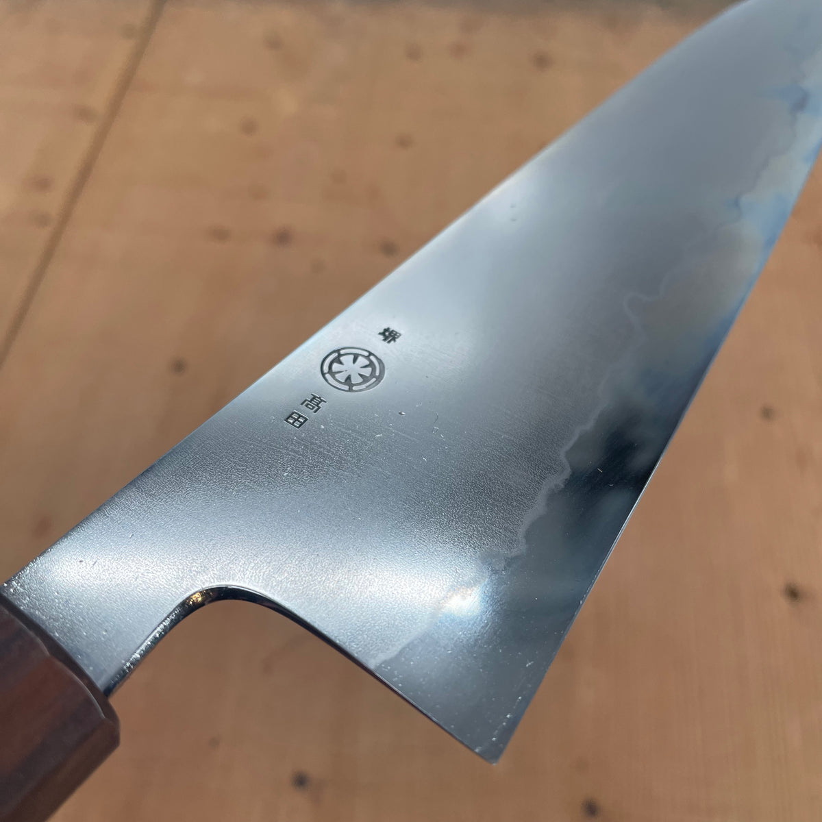 Takada no Hamono 240mm Gyuto Iron Clad Aogami 2 Suiboku Finish Cherry & Ebony Octagonal