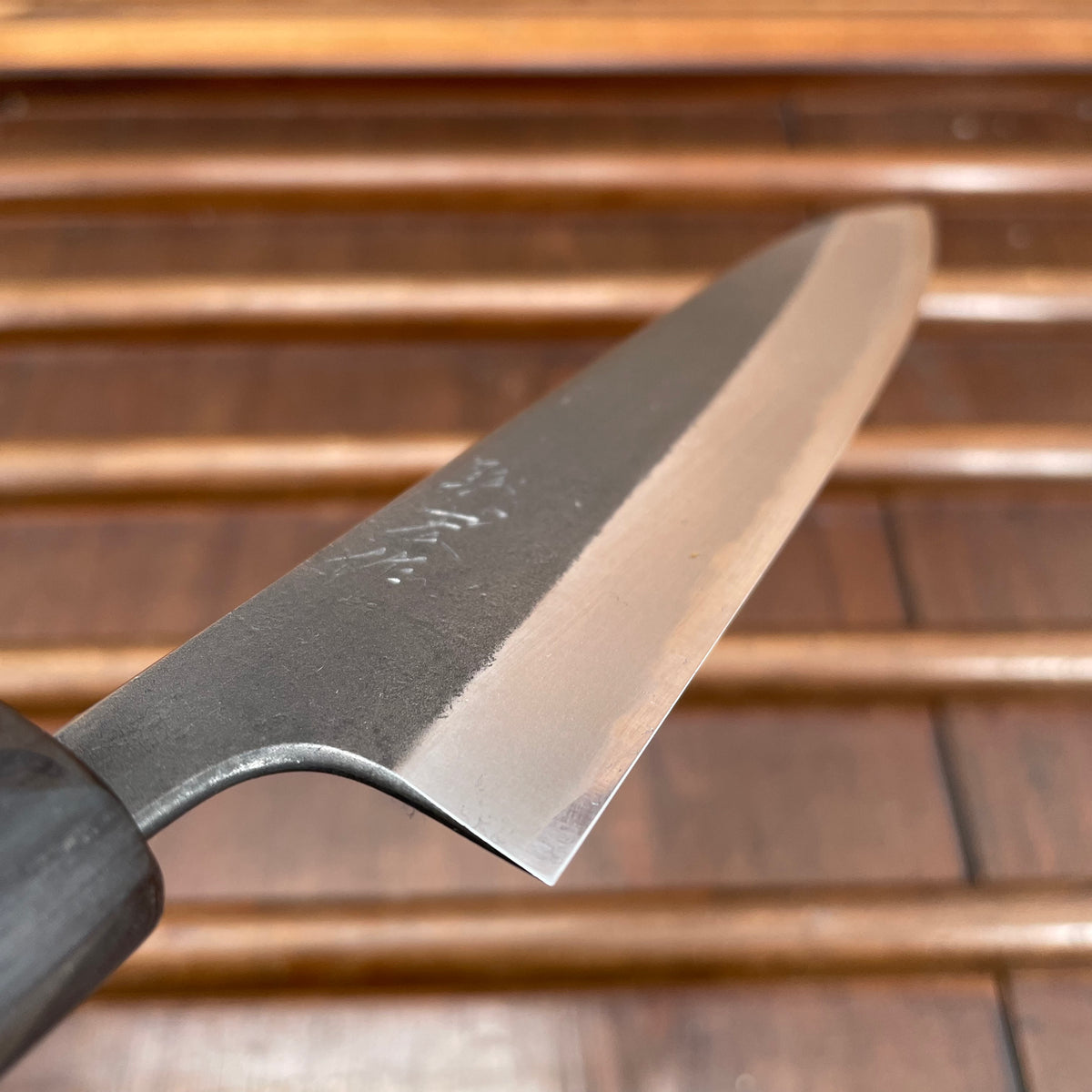 Wakui 150mm Petty Stainless Clad Aogami 2 Nashiji Warikomi Chestnut